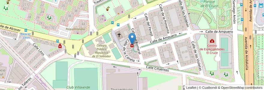 Mapa de ubicacion de Farmacia - Calle del Romeral 4 en 스페인, Comunidad De Madrid, Comunidad De Madrid, Área Metropolitana De Madrid Y Corredor Del Henares, 마드리드.