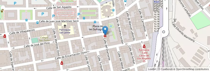 Mapa de ubicacion de Farmacia - Calle Diamante 33 en Испания, Мадрид, Мадрид, Área Metropolitana De Madrid Y Corredor Del Henares, Мадрид.