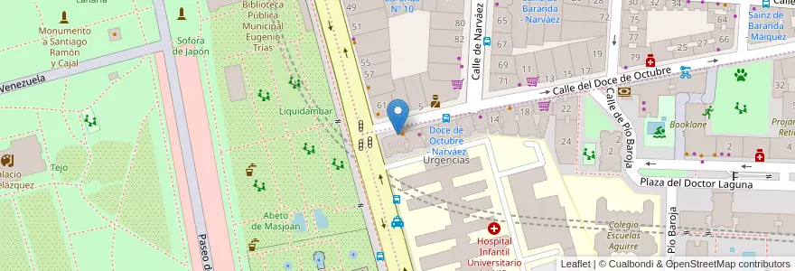 Mapa de ubicacion de Farmacia - Calle Doce de Octubre 2 en 西班牙, Comunidad De Madrid, Comunidad De Madrid, Área Metropolitana De Madrid Y Corredor Del Henares, Madrid.