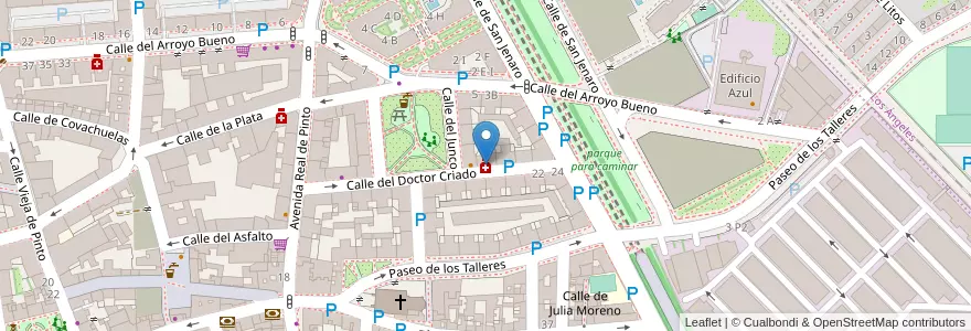 Mapa de ubicacion de Farmacia - Calle Doctor Criado 9 en Espanha, Comunidade De Madrid, Comunidade De Madrid, Área Metropolitana De Madrid Y Corredor Del Henares, Madrid.