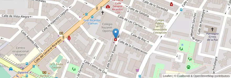 Mapa de ubicacion de Farmacia - Calle Doctor Espina 18 en Испания, Мадрид, Мадрид, Área Metropolitana De Madrid Y Corredor Del Henares, Мадрид.