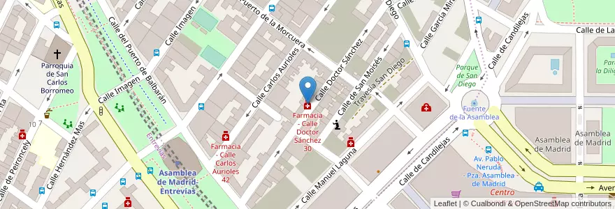 Mapa de ubicacion de Farmacia - Calle Doctor Sánchez 30 en Испания, Мадрид, Мадрид, Área Metropolitana De Madrid Y Corredor Del Henares, Мадрид.