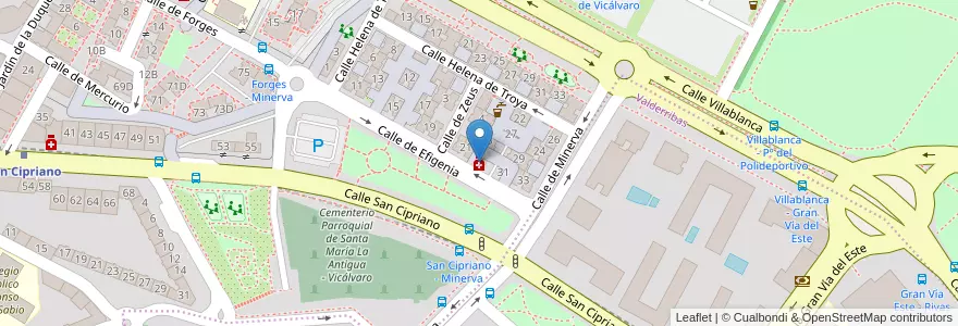 Mapa de ubicacion de Farmacia - Calle Efigenia 25 en Spain, Community Of Madrid, Community Of Madrid, Área Metropolitana De Madrid Y Corredor Del Henares, Madrid.