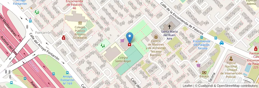 Mapa de ubicacion de Farmacia - Calle Encomienda de Palacios 178 en Spain, Community Of Madrid, Community Of Madrid, Área Metropolitana De Madrid Y Corredor Del Henares, Madrid.