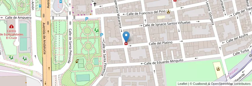 Mapa de ubicacion de Farmacia - Calle Esperanza Macarena 29 en Spagna, Comunidad De Madrid, Comunidad De Madrid, Área Metropolitana De Madrid Y Corredor Del Henares, Madrid.