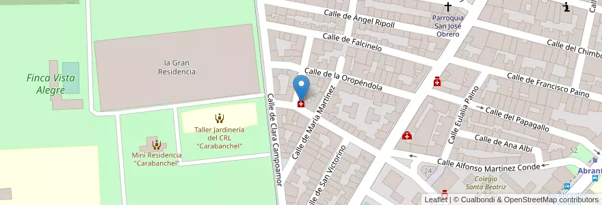 Mapa de ubicacion de Farmacia - Calle Fausto Domingo 11 en إسبانيا, منطقة مدريد, منطقة مدريد, Área Metropolitana De Madrid Y Corredor Del Henares, مدريد.