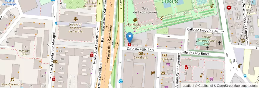 Mapa de ubicacion de Farmacia - Calle Félix Boix 1 en Испания, Мадрид, Мадрид, Área Metropolitana De Madrid Y Corredor Del Henares, Мадрид.