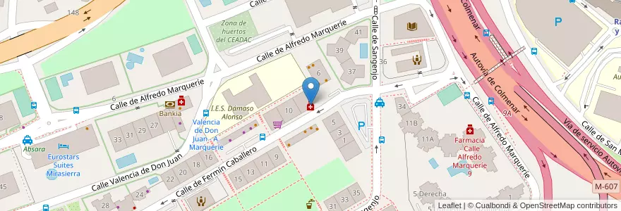 Mapa de ubicacion de Farmacia - Calle Fermín Caballero 8 en Espanha, Comunidade De Madrid, Comunidade De Madrid, Área Metropolitana De Madrid Y Corredor Del Henares, Madrid.