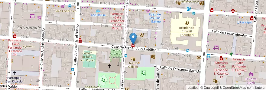 Mapa de ubicacion de Farmacia - Calle Fernando El Católico 32 en 西班牙, Comunidad De Madrid, Comunidad De Madrid, Área Metropolitana De Madrid Y Corredor Del Henares, Madrid.