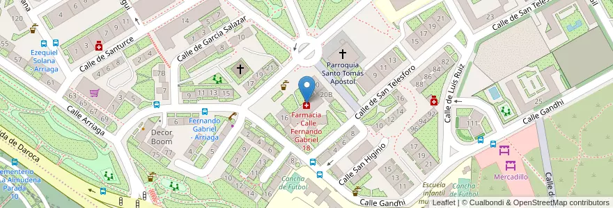 Mapa de ubicacion de Farmacia - Calle Fernando Gabriel 18 en Испания, Мадрид, Мадрид, Área Metropolitana De Madrid Y Corredor Del Henares, Мадрид.