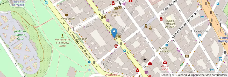 Mapa de ubicacion de Farmacia - Calle Ferraz 13 en Espanha, Comunidade De Madrid, Comunidade De Madrid, Área Metropolitana De Madrid Y Corredor Del Henares, Madrid.