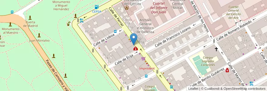 Mapa de ubicacion de Farmacia - Calle Ferraz 73 en Sepanyol, Comunidad De Madrid, Comunidad De Madrid, Área Metropolitana De Madrid Y Corredor Del Henares, Madrid.