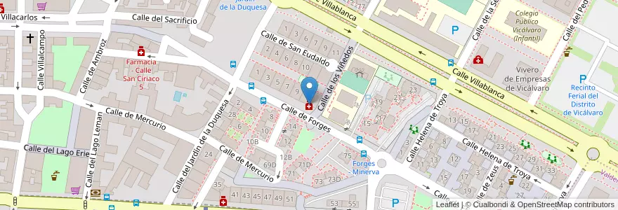 Mapa de ubicacion de Farmacia - Calle Forges 13 en إسبانيا, منطقة مدريد, منطقة مدريد, Área Metropolitana De Madrid Y Corredor Del Henares, مدريد.