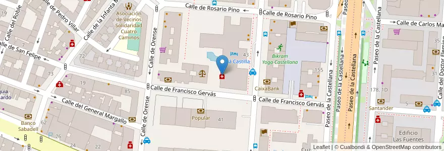 Mapa de ubicacion de Farmacia - Calle Francisco Gervás 12 en Spanien, Autonome Gemeinschaft Madrid, Autonome Gemeinschaft Madrid, Área Metropolitana De Madrid Y Corredor Del Henares, Madrid.