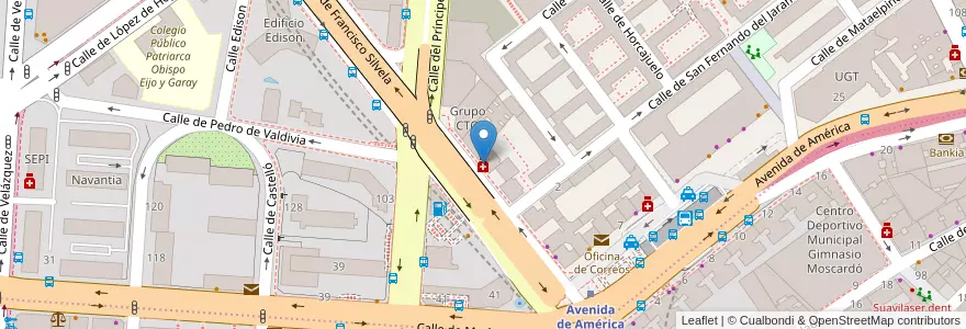 Mapa de ubicacion de Farmacia - Calle Francisco Silvela 96 en إسبانيا, منطقة مدريد, منطقة مدريد, Área Metropolitana De Madrid Y Corredor Del Henares, مدريد.