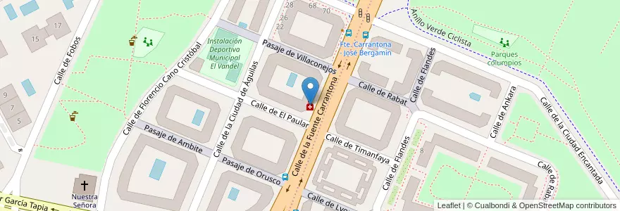 Mapa de ubicacion de Farmacia - Calle Fuente Carrantona 49 en Испания, Мадрид, Мадрид, Área Metropolitana De Madrid Y Corredor Del Henares, Мадрид.