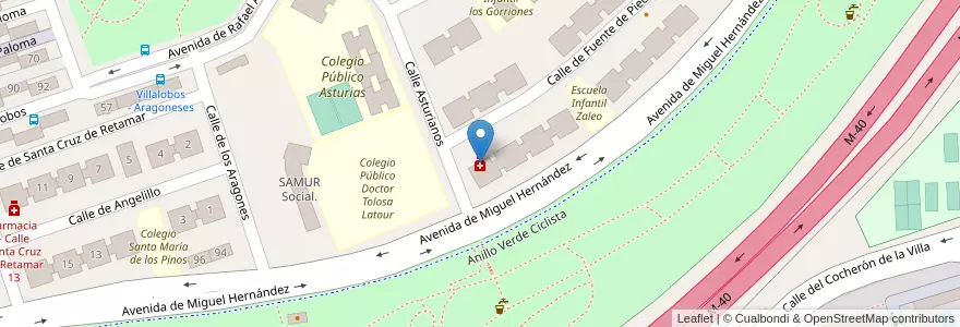 Mapa de ubicacion de Farmacia - Calle Fuente de Piedra 2 en 西班牙, Comunidad De Madrid, Comunidad De Madrid, Área Metropolitana De Madrid Y Corredor Del Henares, Madrid.