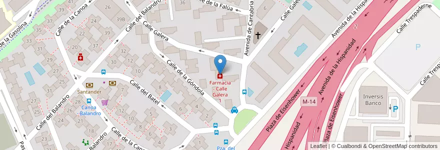Mapa de ubicacion de Farmacia - Calle Galera 1 en Sepanyol, Comunidad De Madrid, Comunidad De Madrid, Área Metropolitana De Madrid Y Corredor Del Henares, Madrid.