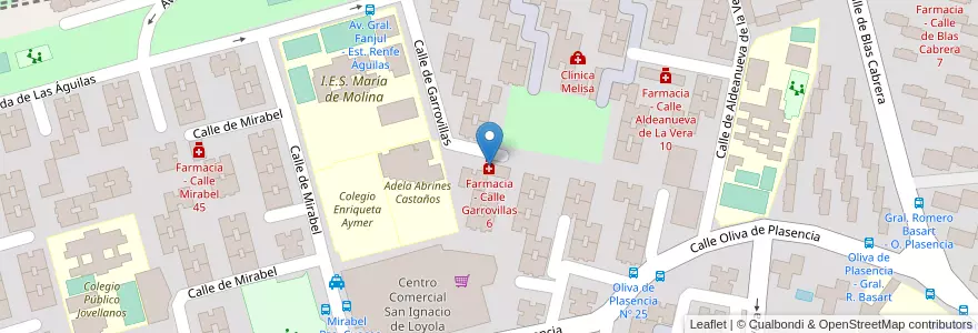 Mapa de ubicacion de Farmacia - Calle Garrovillas 6 en إسبانيا, منطقة مدريد, منطقة مدريد, Área Metropolitana De Madrid Y Corredor Del Henares, مدريد.
