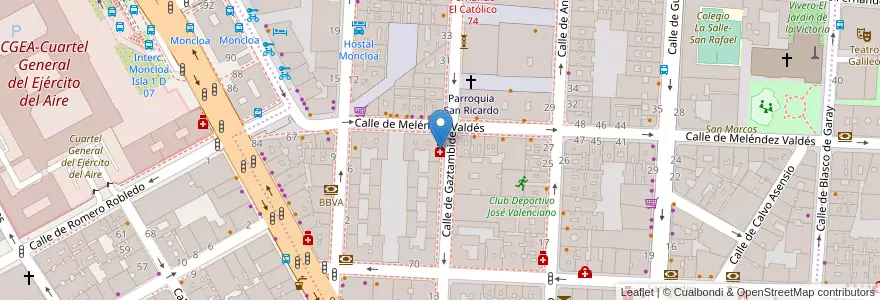 Mapa de ubicacion de Farmacia - Calle Gaztambide 23 en Espanha, Comunidade De Madrid, Comunidade De Madrid, Área Metropolitana De Madrid Y Corredor Del Henares, Madrid.