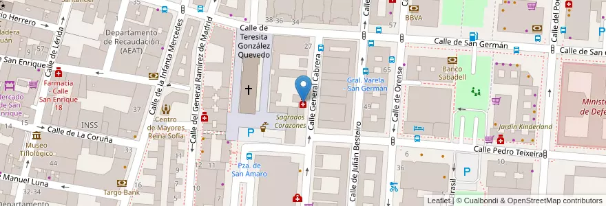 Mapa de ubicacion de Farmacia - Calle General Cabrera 23 en Spanien, Autonome Gemeinschaft Madrid, Autonome Gemeinschaft Madrid, Área Metropolitana De Madrid Y Corredor Del Henares, Madrid.