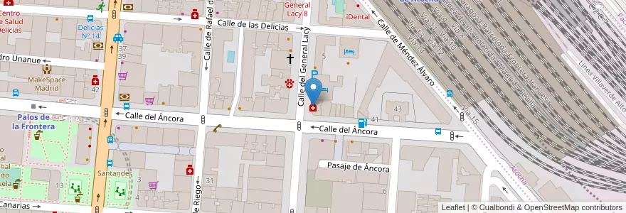 Mapa de ubicacion de Farmacia - Calle General Lacy 11 en اسپانیا, بخش خودمختار مادرید, بخش خودمختار مادرید, Área Metropolitana De Madrid Y Corredor Del Henares, مادرید.