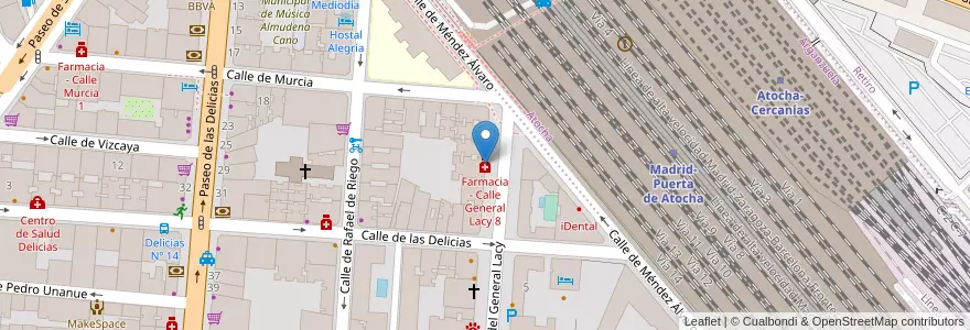 Mapa de ubicacion de Farmacia - Calle General Lacy 8 en إسبانيا, منطقة مدريد, منطقة مدريد, Área Metropolitana De Madrid Y Corredor Del Henares, مدريد.