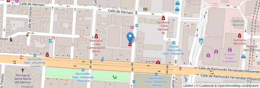 Mapa de ubicacion de Farmacia - Calle General Moscardó 3 en إسبانيا, منطقة مدريد, منطقة مدريد, Área Metropolitana De Madrid Y Corredor Del Henares, مدريد.