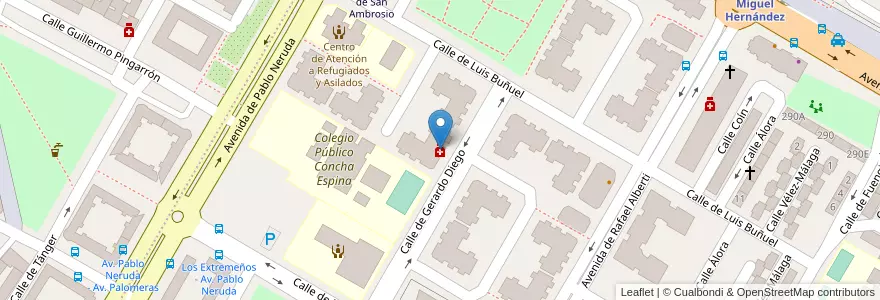 Mapa de ubicacion de Farmacia - Calle Gerardo Diego 4 en Spanje, Comunidad De Madrid, Comunidad De Madrid, Área Metropolitana De Madrid Y Corredor Del Henares, Madrid.