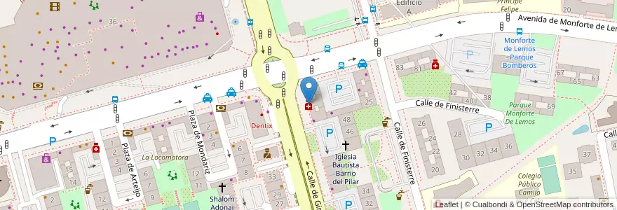Mapa de ubicacion de Farmacia - Calle Ginzo de Limia 54 en Испания, Мадрид, Мадрид, Área Metropolitana De Madrid Y Corredor Del Henares, Мадрид.