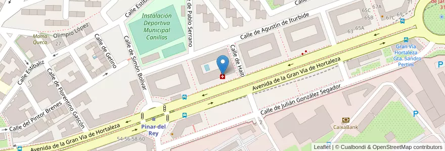 Mapa de ubicacion de Farmacia - Calle Gran Vía de Hortaleza, 53 en Espanha, Comunidade De Madrid, Comunidade De Madrid, Área Metropolitana De Madrid Y Corredor Del Henares, Madrid.