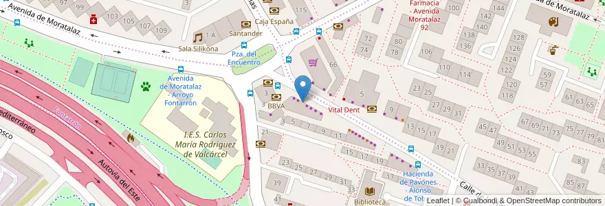 Mapa de ubicacion de Farmacia - Calle Hacienda de Pavones 4 en Spanje, Comunidad De Madrid, Comunidad De Madrid, Área Metropolitana De Madrid Y Corredor Del Henares, Madrid.