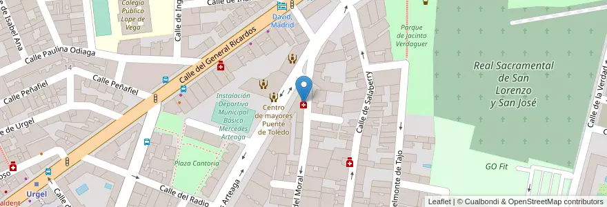 Mapa de ubicacion de Farmacia - Calle Hermanos del Moral 14 en Испания, Мадрид, Мадрид, Área Metropolitana De Madrid Y Corredor Del Henares, Мадрид.