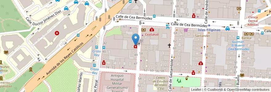 Mapa de ubicacion de Farmacia - Calle Hilarión Eslava 51 en España, Comunidad De Madrid, Comunidad De Madrid, Área Metropolitana De Madrid Y Corredor Del Henares, Madrid.