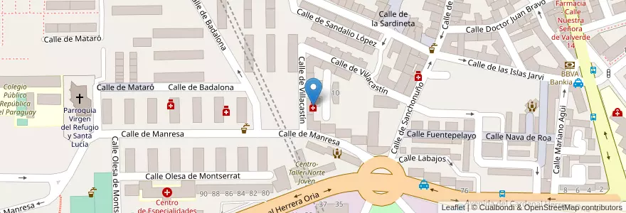 Mapa de ubicacion de Farmacia - Calle Hontalvilla 11 en Espanha, Comunidade De Madrid, Comunidade De Madrid, Área Metropolitana De Madrid Y Corredor Del Henares, Madrid.