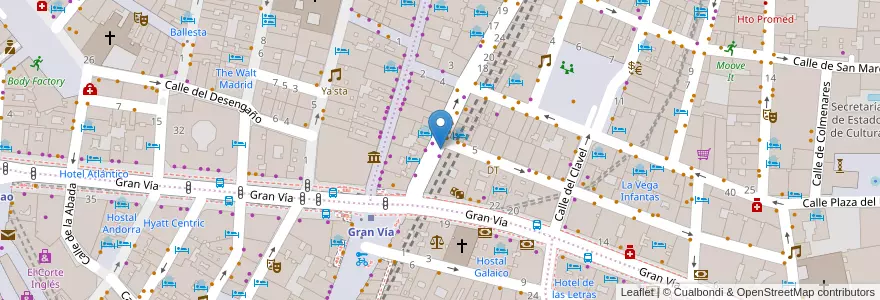 Mapa de ubicacion de Farmacia - Calle Hortaleza 2 en スペイン, マドリード州, Comunidad De Madrid, Área Metropolitana De Madrid Y Corredor Del Henares, Madrid.