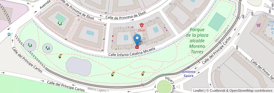 Mapa de ubicacion de Farmacia - Calle Infanta Catalina Micaela 15 en إسبانيا, منطقة مدريد, منطقة مدريد, Área Metropolitana De Madrid Y Corredor Del Henares, مدريد.
