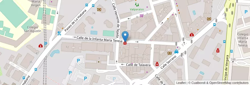 Mapa de ubicacion de Farmacia - Calle Infanta María Teresa 10 en إسبانيا, منطقة مدريد, منطقة مدريد, Área Metropolitana De Madrid Y Corredor Del Henares, مدريد.