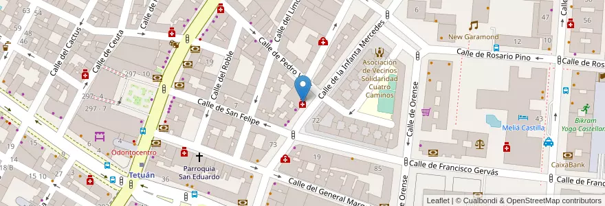 Mapa de ubicacion de Farmacia - Calle Infanta Mercedes 79 en España, Comunidad De Madrid, Comunidad De Madrid, Área Metropolitana De Madrid Y Corredor Del Henares, Madrid.