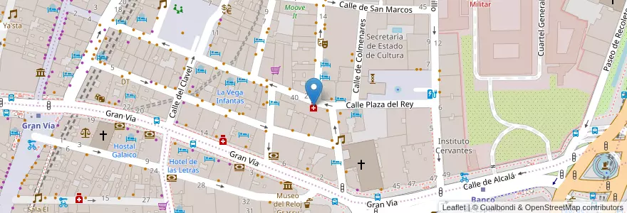 Mapa de ubicacion de Farmacia - Calle Infantas 42 en Espanha, Comunidade De Madrid, Comunidade De Madrid, Área Metropolitana De Madrid Y Corredor Del Henares, Madrid.