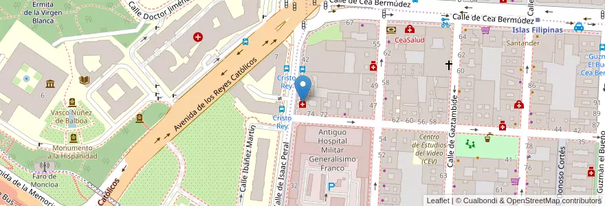 Mapa de ubicacion de Farmacia - Calle Isaac Peral 38 en 스페인, Comunidad De Madrid, Comunidad De Madrid, Área Metropolitana De Madrid Y Corredor Del Henares, 마드리드.