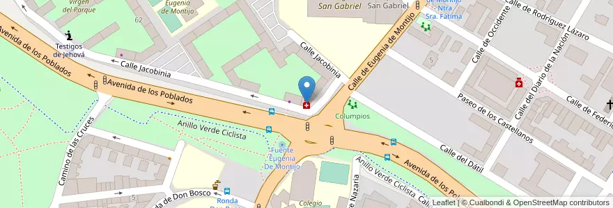 Mapa de ubicacion de Farmacia - Calle Jacobinia 22 en Испания, Мадрид, Мадрид, Área Metropolitana De Madrid Y Corredor Del Henares, Мадрид.