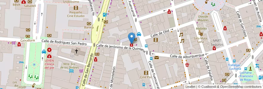 Mapa de ubicacion de Farmacia - Calle Jerónimo de La Quintana 2 en İspanya, Comunidad De Madrid, Comunidad De Madrid, Área Metropolitana De Madrid Y Corredor Del Henares, Madrid.
