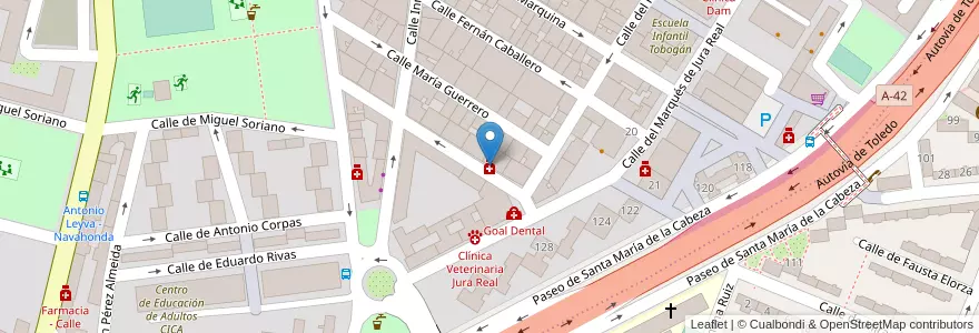 Mapa de ubicacion de Farmacia - Calle Joaquín Martínez Borreguero 15 en Espanha, Comunidade De Madrid, Comunidade De Madrid, Área Metropolitana De Madrid Y Corredor Del Henares, Madrid.