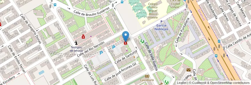 Mapa de ubicacion de Farmacia - Calle José Arcones Gil 108 en スペイン, マドリード州, Comunidad De Madrid, Área Metropolitana De Madrid Y Corredor Del Henares, Madrid.