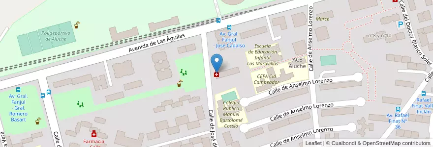 Mapa de ubicacion de Farmacia - Calle José de Cadalso 15 en Spain, Community Of Madrid, Community Of Madrid, Área Metropolitana De Madrid Y Corredor Del Henares, Madrid.