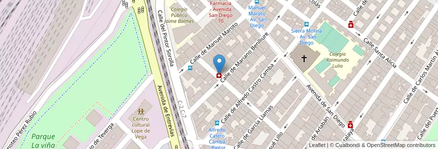 Mapa de ubicacion de Farmacia - Calle José Serrano 11 en Spagna, Comunidad De Madrid, Comunidad De Madrid, Área Metropolitana De Madrid Y Corredor Del Henares, Madrid.