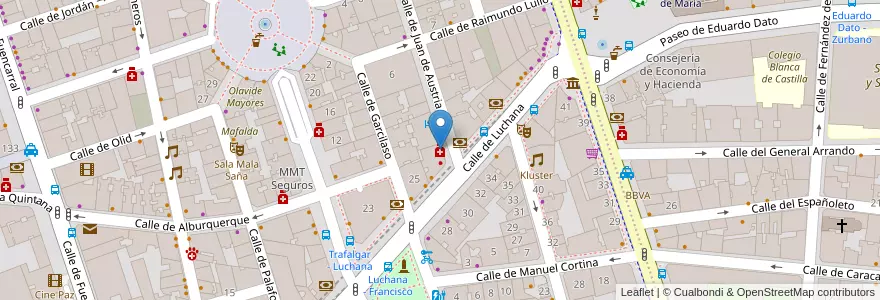 Mapa de ubicacion de Farmacia - Calle Juan de Austria 1 en Espagne, Communauté De Madrid, Communauté De Madrid, Área Metropolitana De Madrid Y Corredor Del Henares, Madrid.