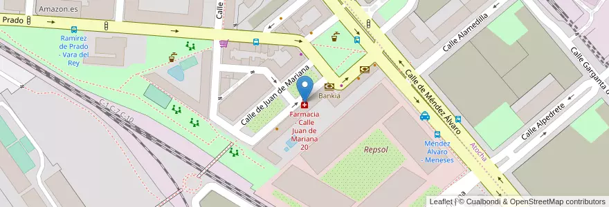 Mapa de ubicacion de Farmacia - Calle Juan de Mariana 20 en Испания, Мадрид, Мадрид, Área Metropolitana De Madrid Y Corredor Del Henares, Мадрид.