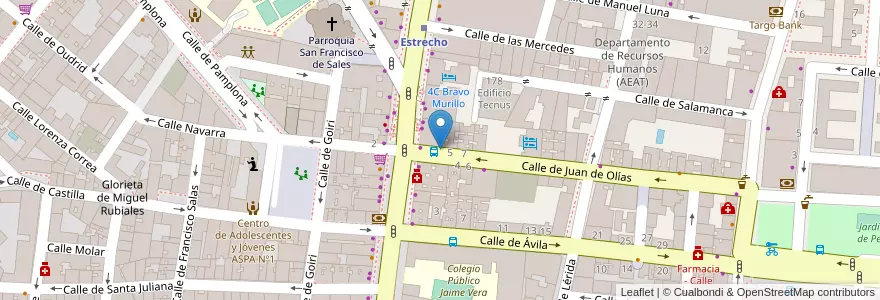 Mapa de ubicacion de Farmacia - Calle Juan de Olias 3 en 스페인, Comunidad De Madrid, Comunidad De Madrid, Área Metropolitana De Madrid Y Corredor Del Henares, 마드리드.